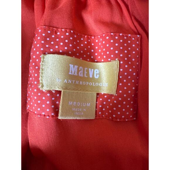 Anthropologie Maeve Orange One-Shoulder Embroidered Maxi Dress - Picture 6 of 13